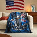 US Celebrates 250 Plush Throw Blanket - Eagle Lightning Strike Edition