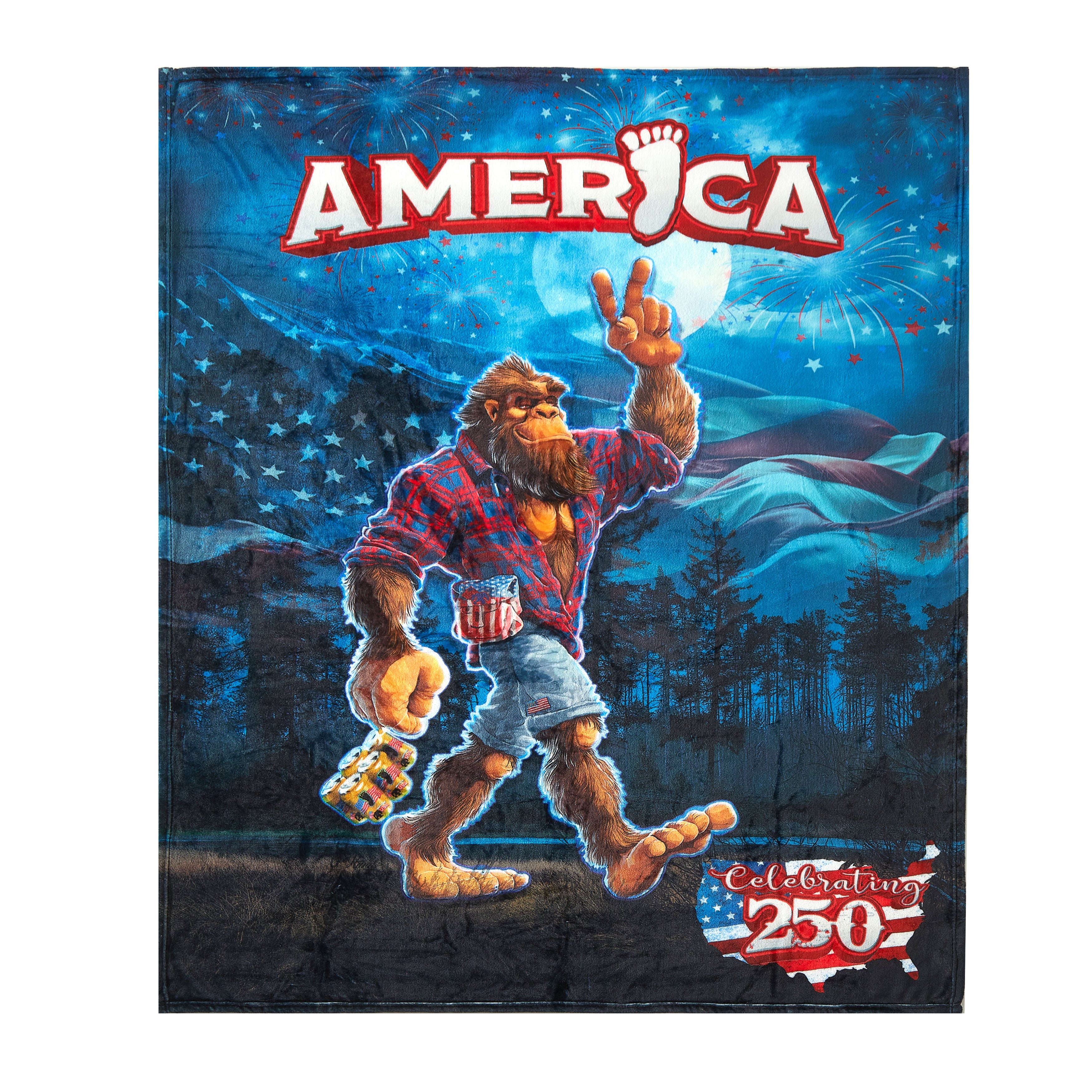 US Celebrates 250 Plush Blanket - LBRT MAP Edition