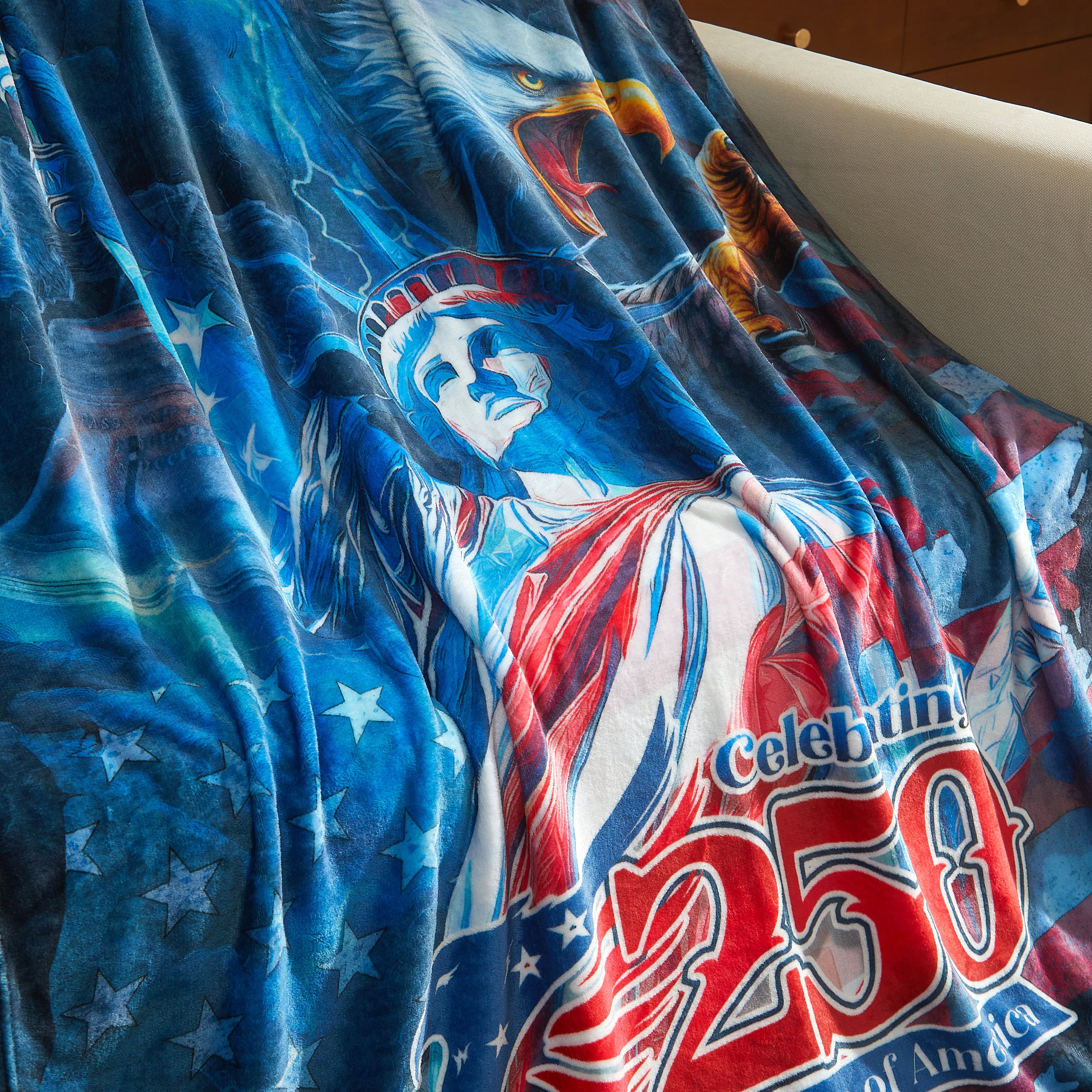 US Celebrates 250 Plush Blanket - MAIN LOGO Edition