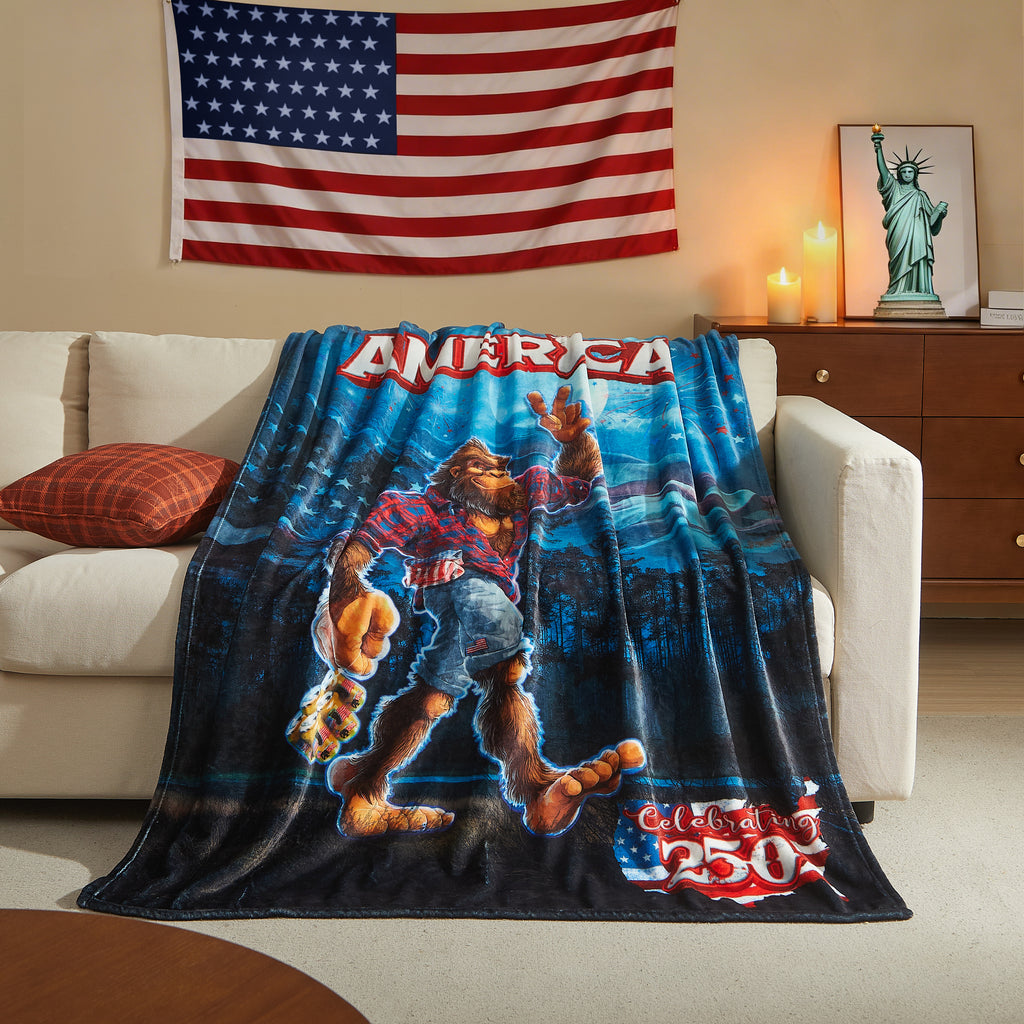 US Celebrates 250 Plush Blanket - LBRT MAP Edition