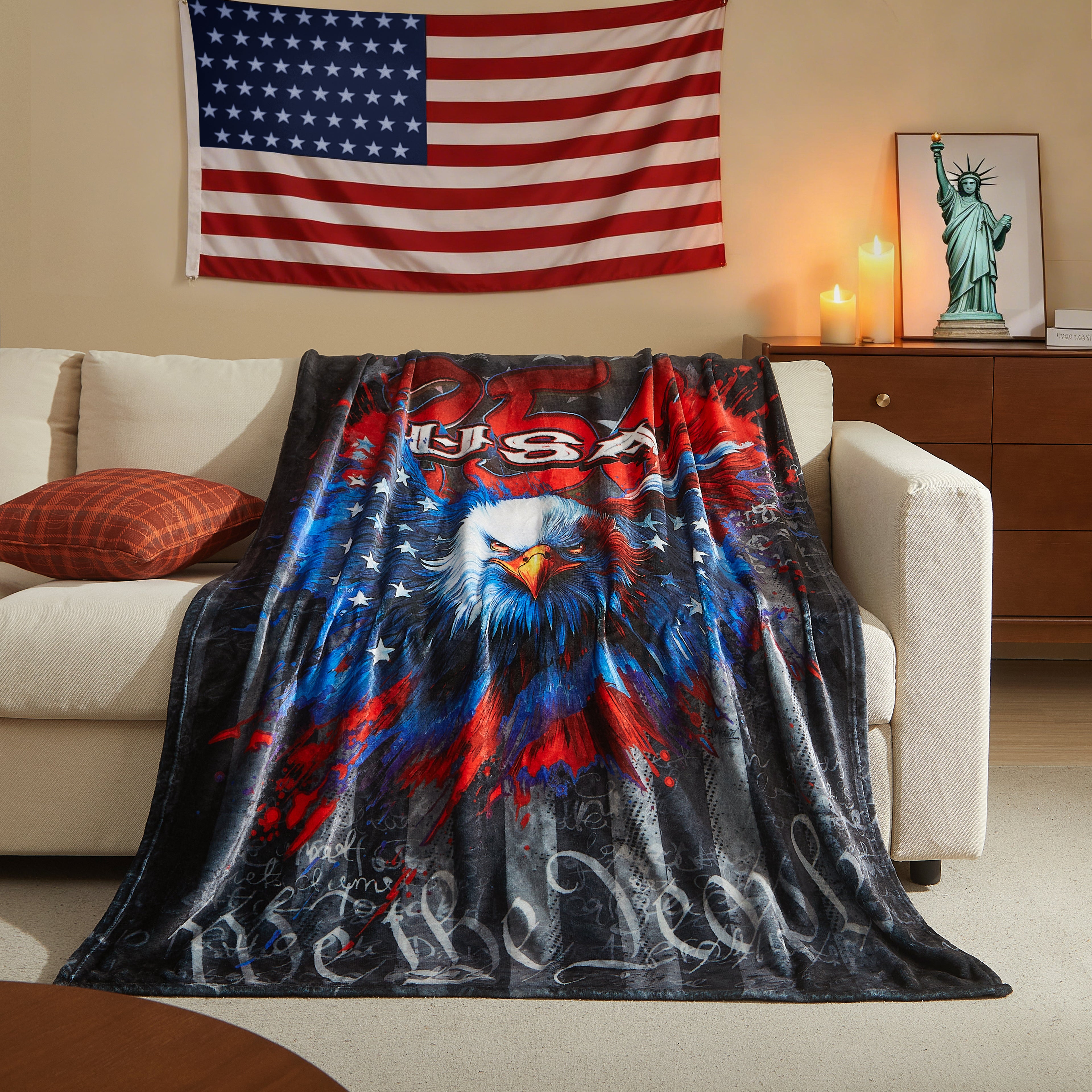 US Celebrates 250 Plush Blanket - WTP EAGLE Edition