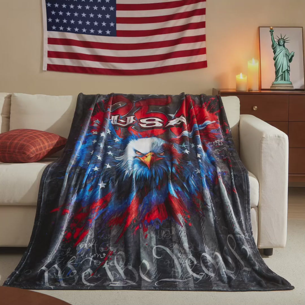 US Celebrates 250 Plush Blanket - WTP EAGLE Edition