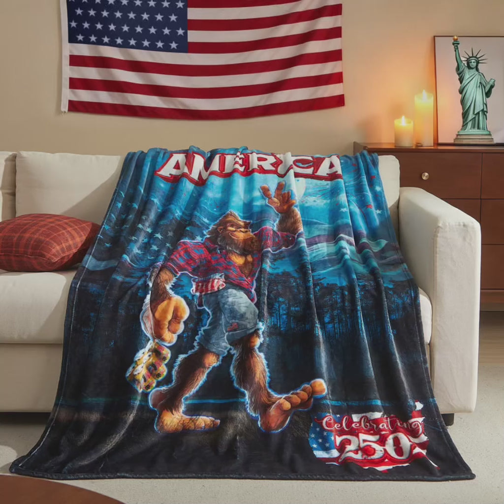 US Celebrates 250 Plush Blanket - LBRT MAP Edition