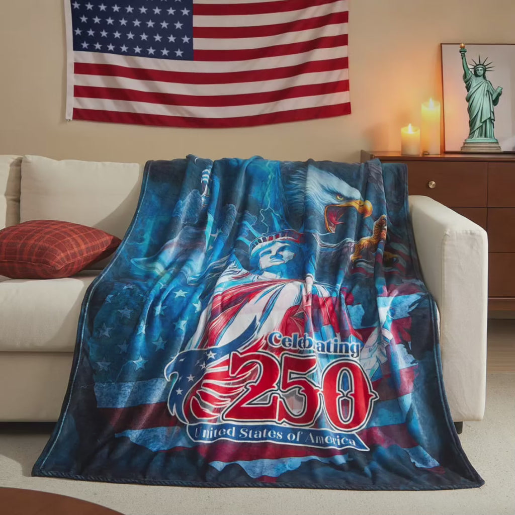 US Celebrates 250 Plush Blanket - MAIN LOGO Edition