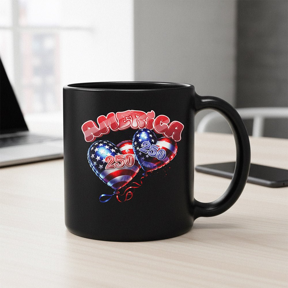 US Celebrates 250 Ceramic Mug – 15 oz - BALLONS - US Celebrates 250