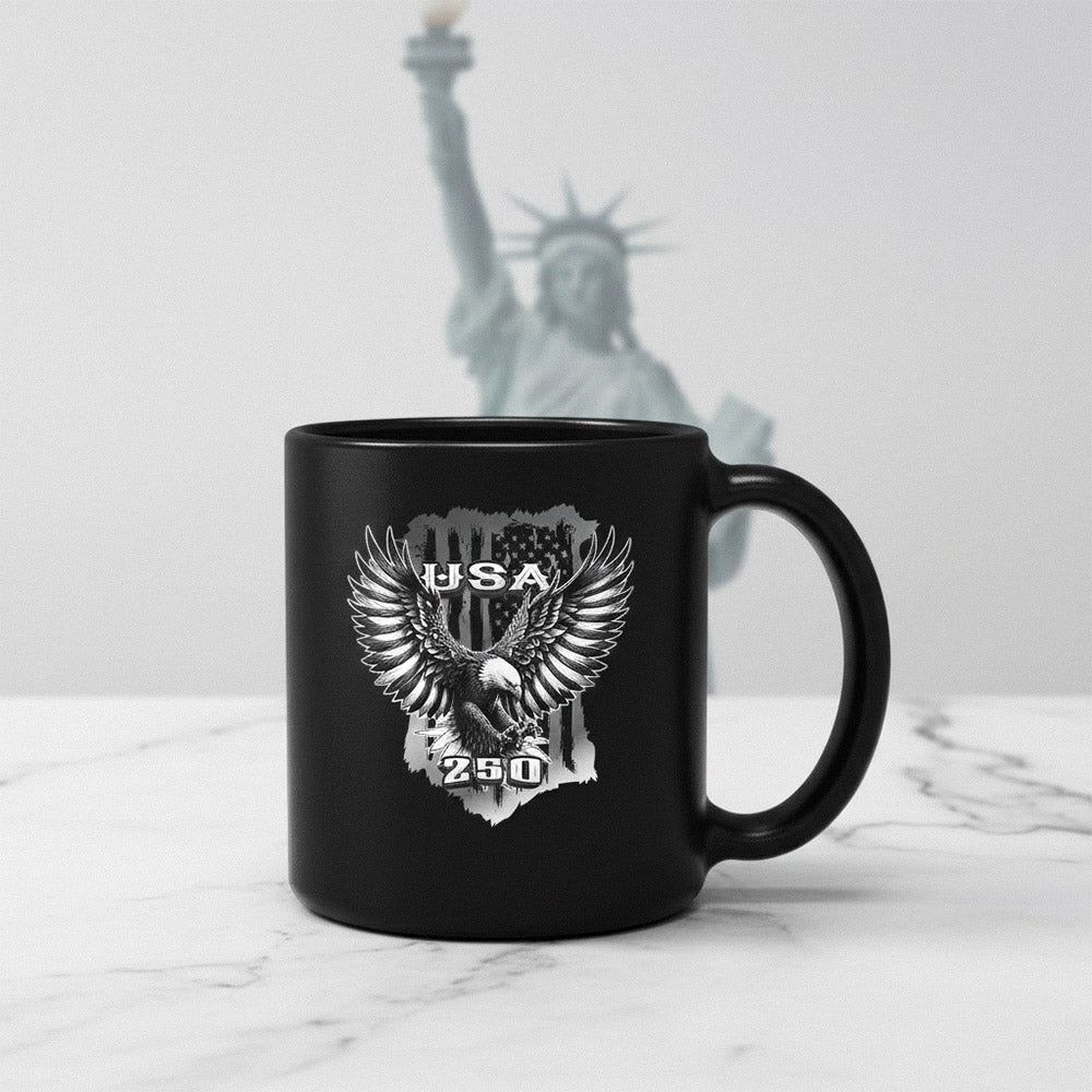 US Celebrates 250 Ceramic Mug – 15 oz - BLK EAGLE - US Celebrates 250