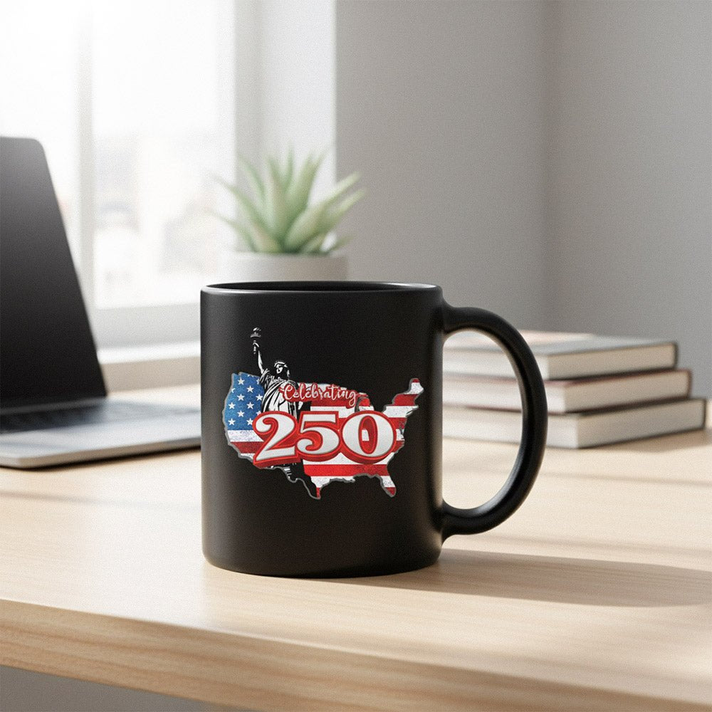 US Celebrates 250 Ceramic Mug – 15 oz - LBRT MAP - US Celebrates 250