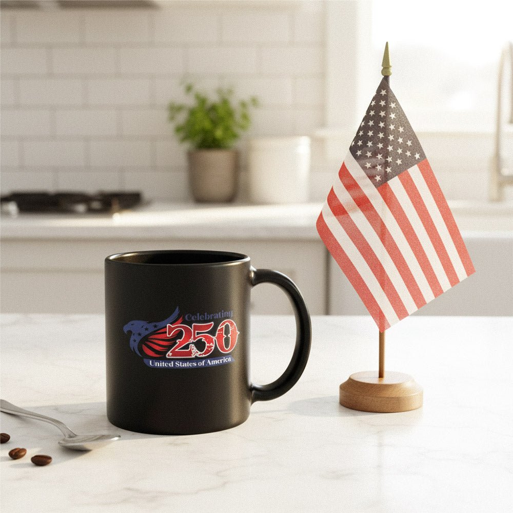 US Celebrates 250 Ceramic Mug – 15 oz - MAIN LOGO - US Celebrates 250