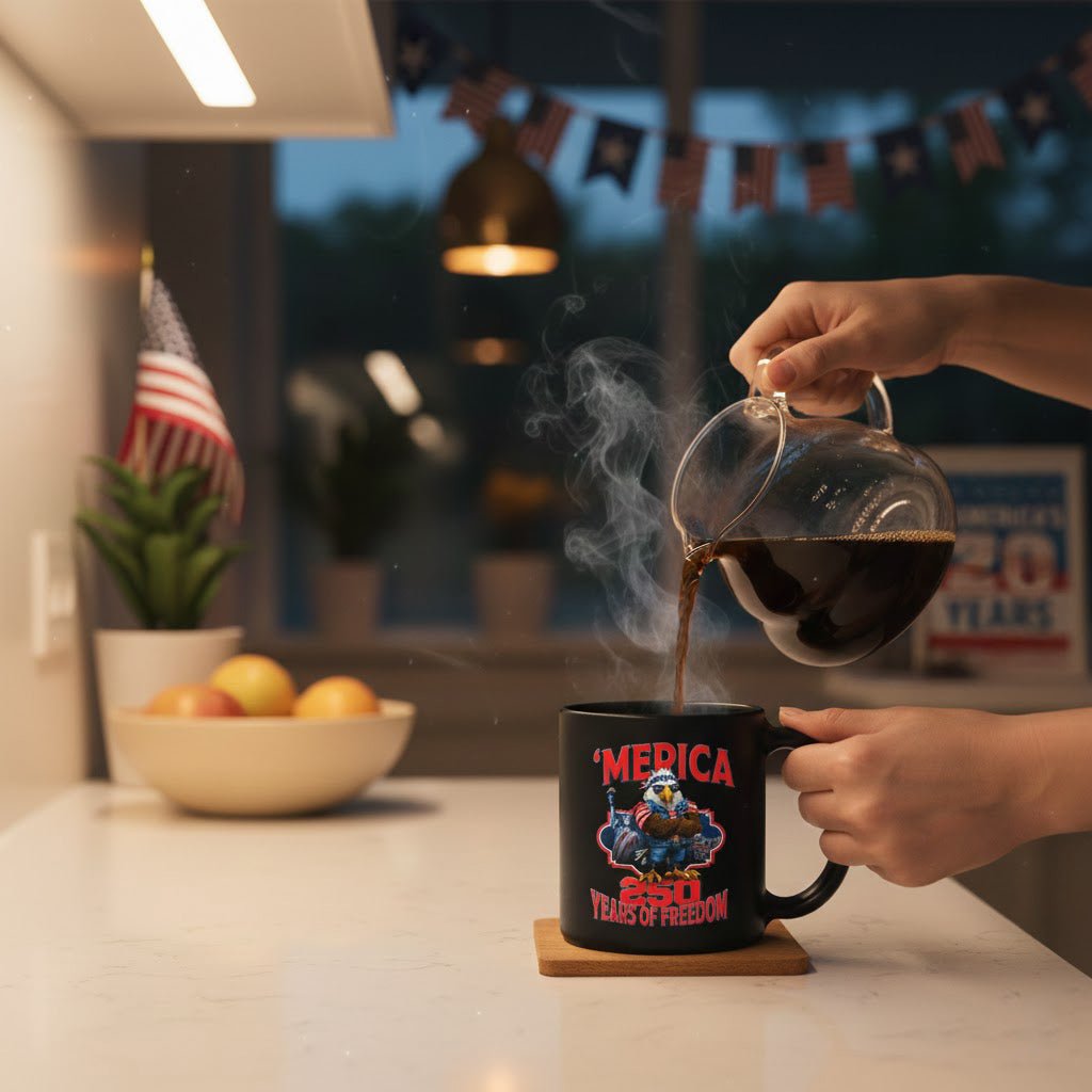 US Celebrates 250 Ceramic Mug – 15 oz - MERICA EG - US Celebrates 250