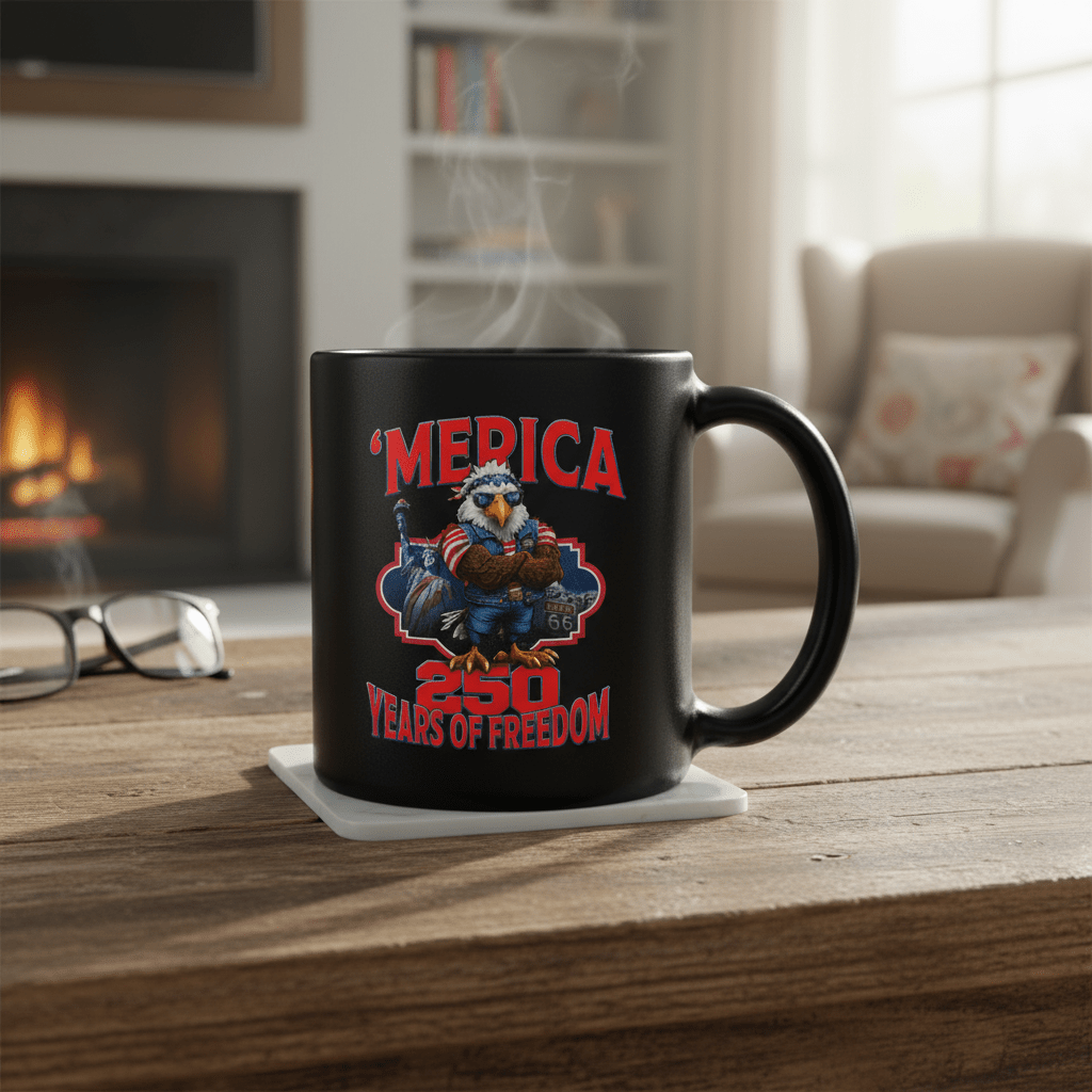 US Celebrates 250 Ceramic Mug – 15 oz - MERICA EG - US Celebrates 250