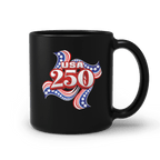 US Celebrates 250 Ceramic Mug – 15 oz - RIBBON - US Celebrates 250