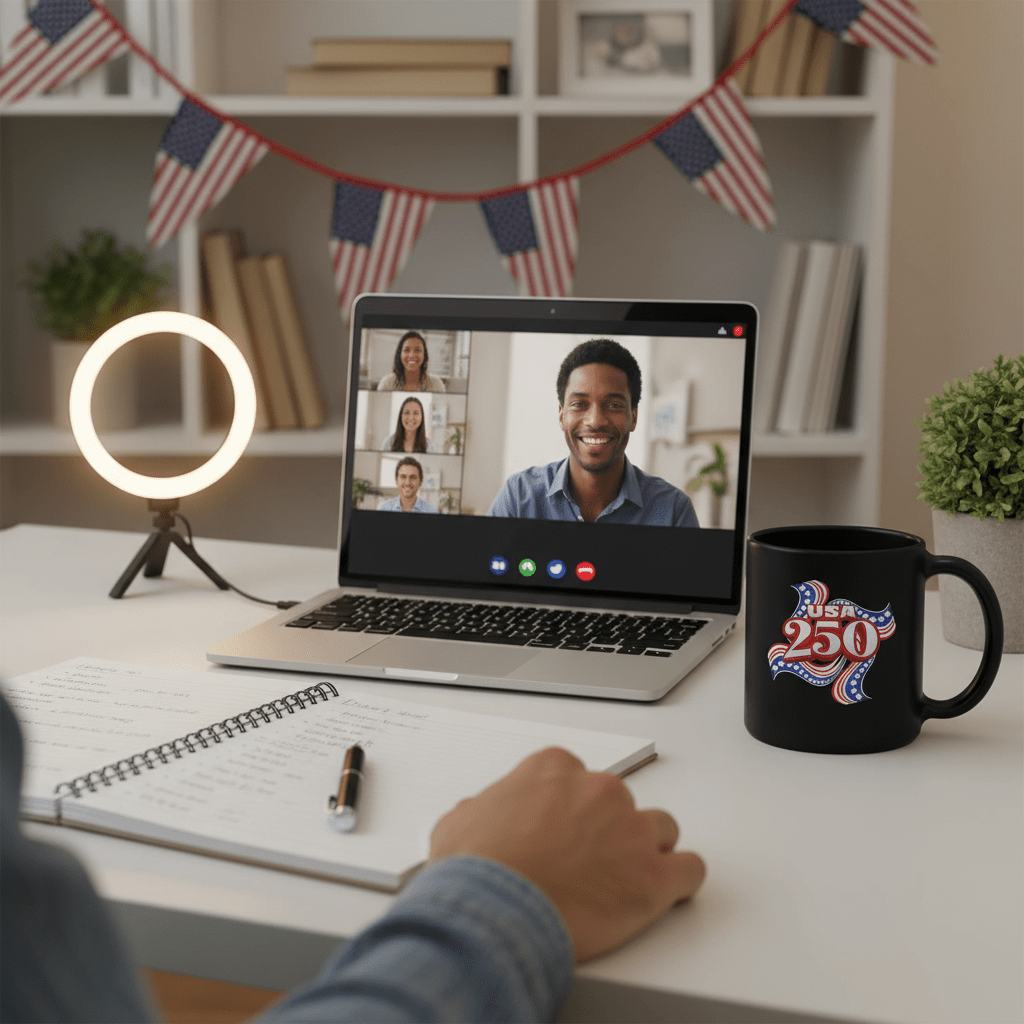 US Celebrates 250 Ceramic Mug – 15 oz - RIBBON - US Celebrates 250