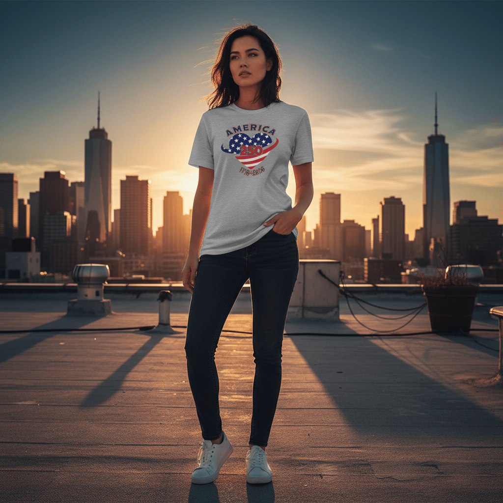 US Celebrates 250 Classic Unisex Tee - HEART - US Celebrates 250