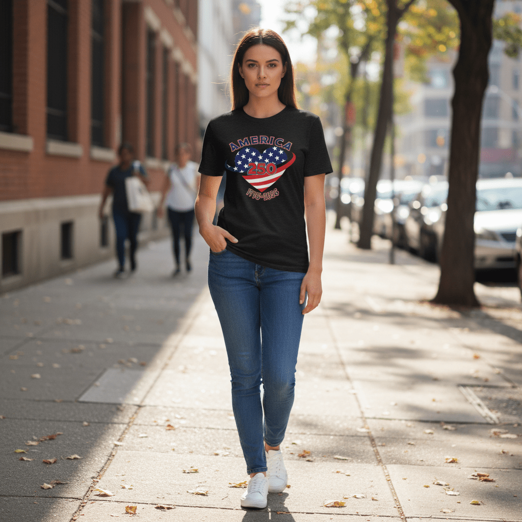 US Celebrates 250 Classic Unisex Tee - HEART - US Celebrates 250
