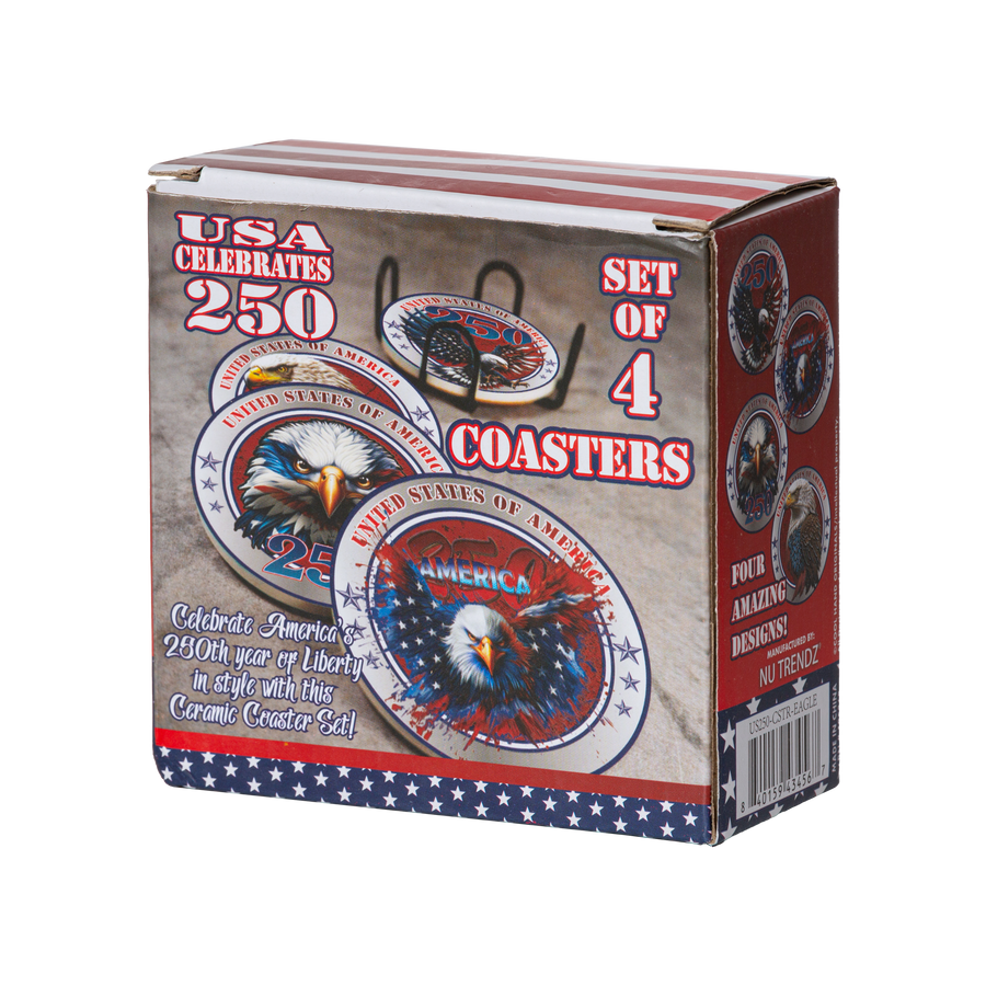 US Celebrates 250 Coaster Sets - EAGLE Edition - US Celebrates 250