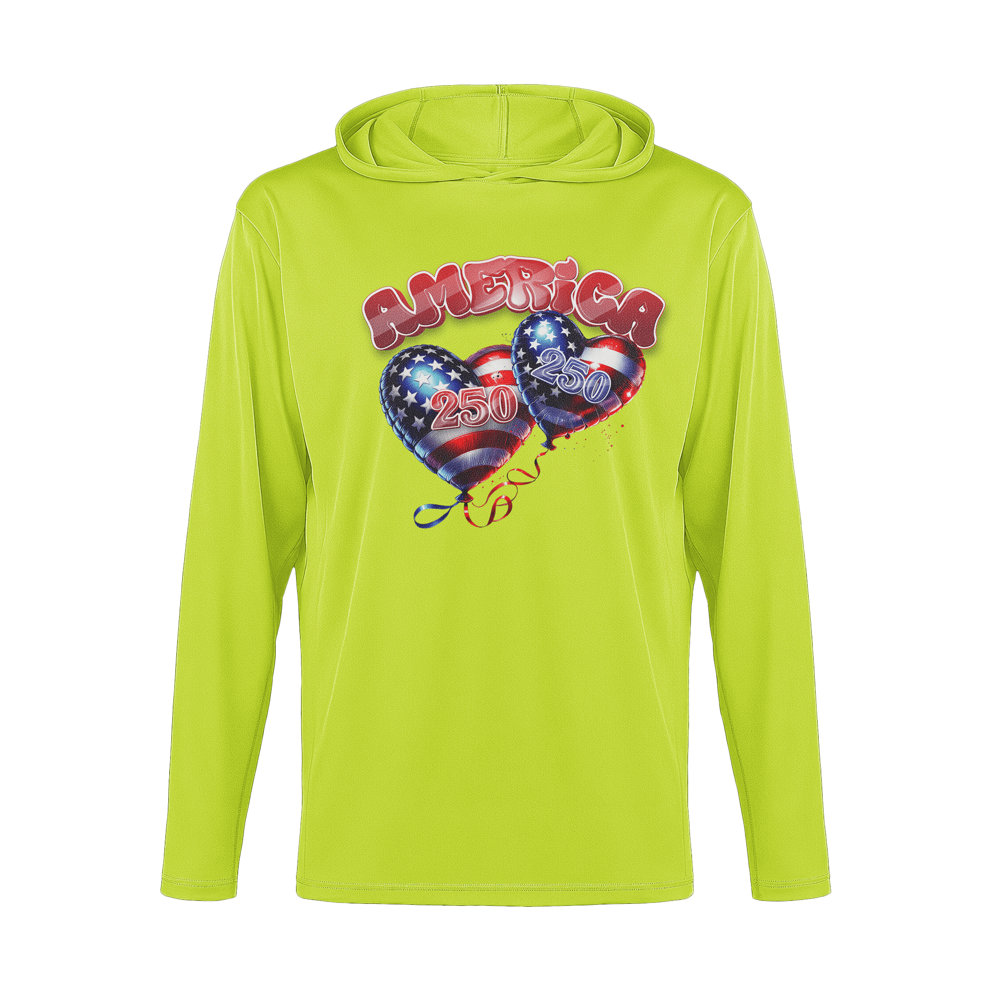 US Celebrates 250 Long Sleeve Hooded Tee - BALLONS - US Celebrates 250