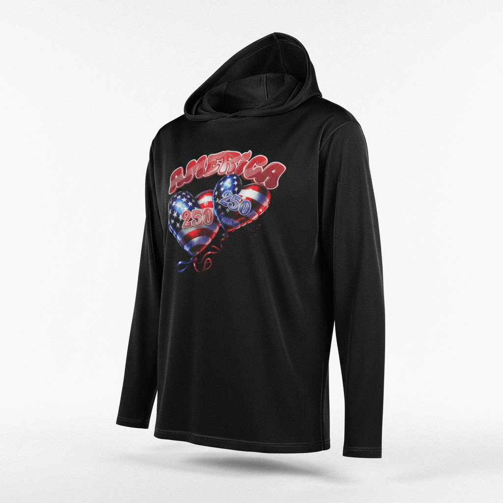 US Celebrates 250 Long Sleeve Hooded Tee - BALLONS - US Celebrates 250