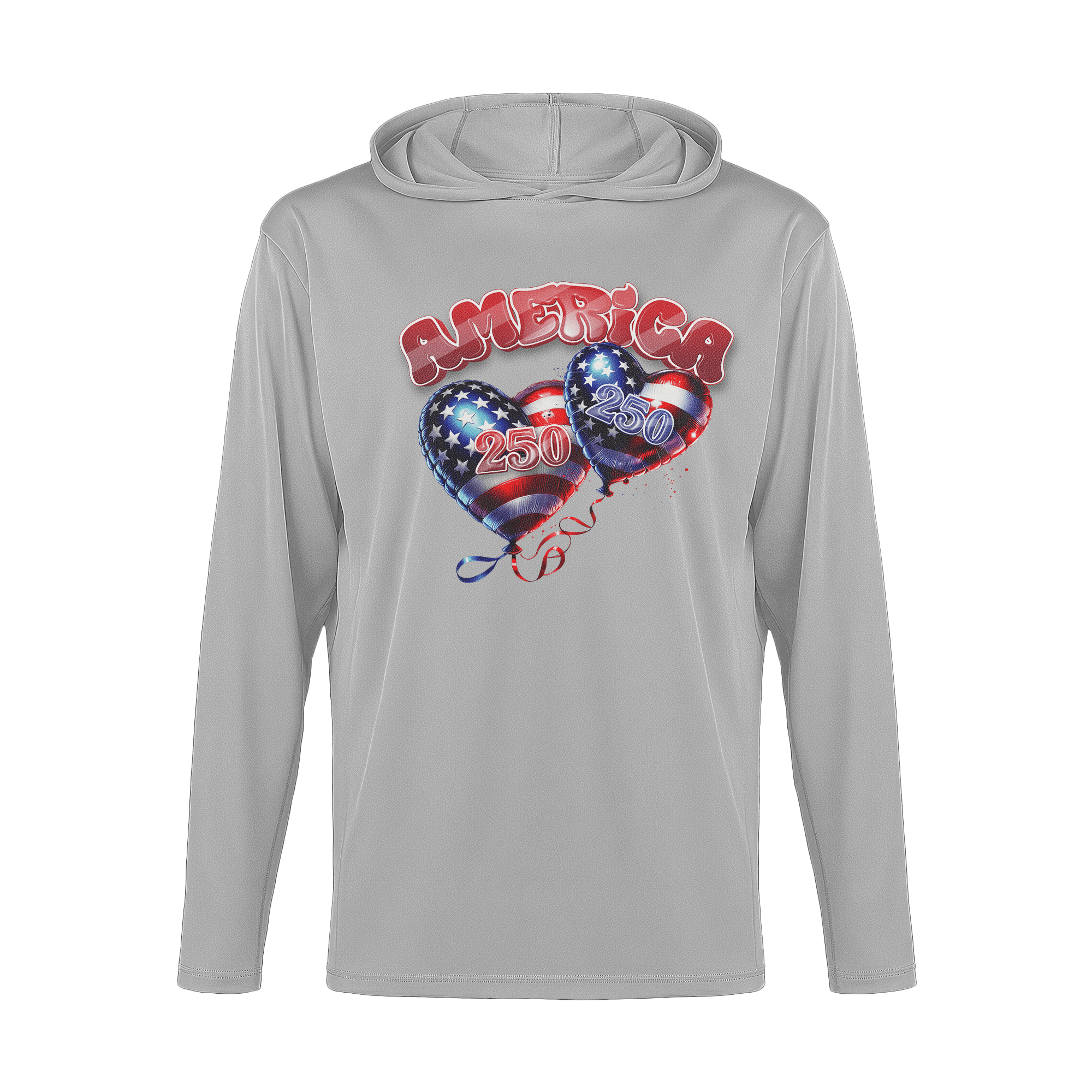 US Celebrates 250 Long Sleeve Hooded Tee - BALLONS - US Celebrates 250