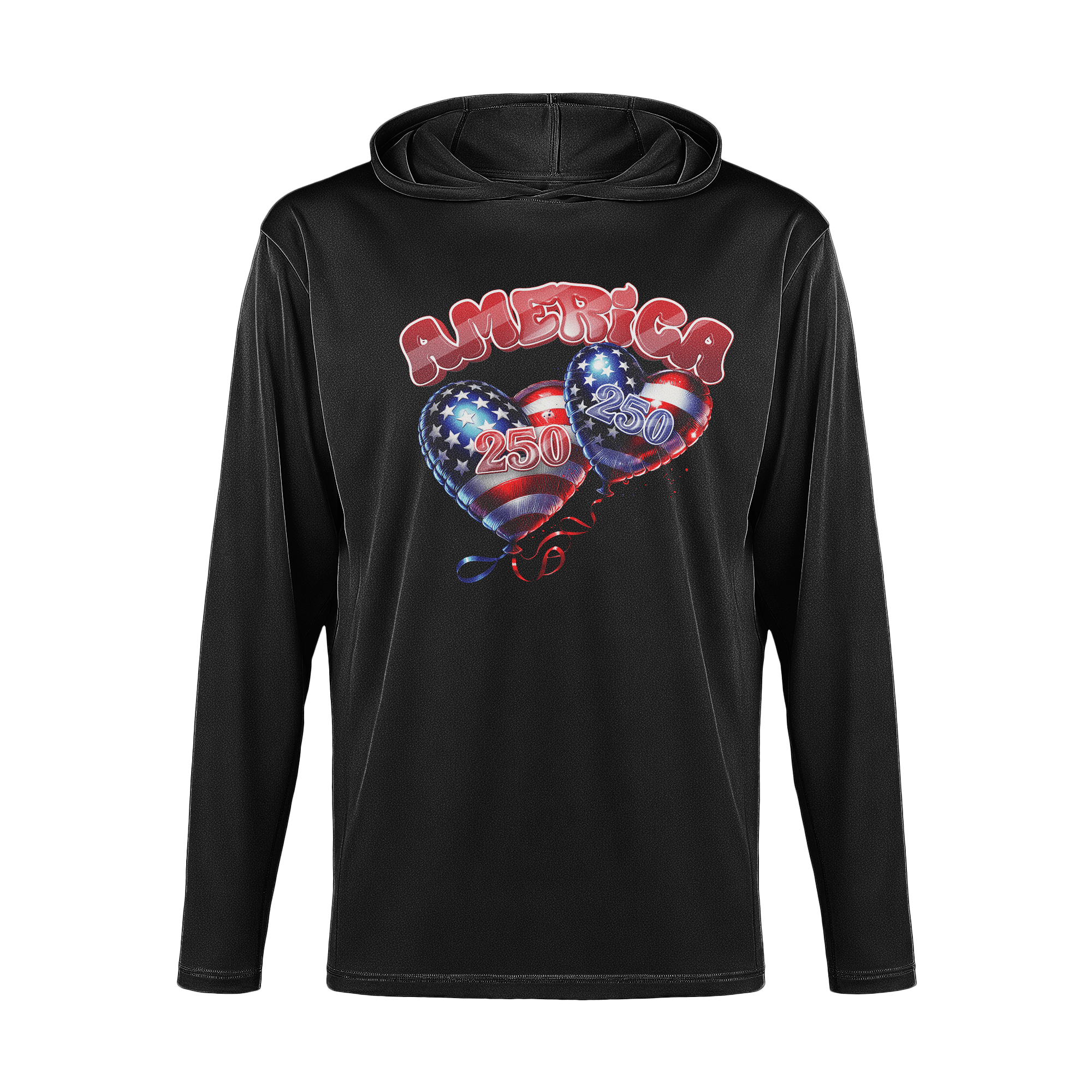 US Celebrates 250 Long Sleeve Hooded Tee - BALLONS - US Celebrates 250