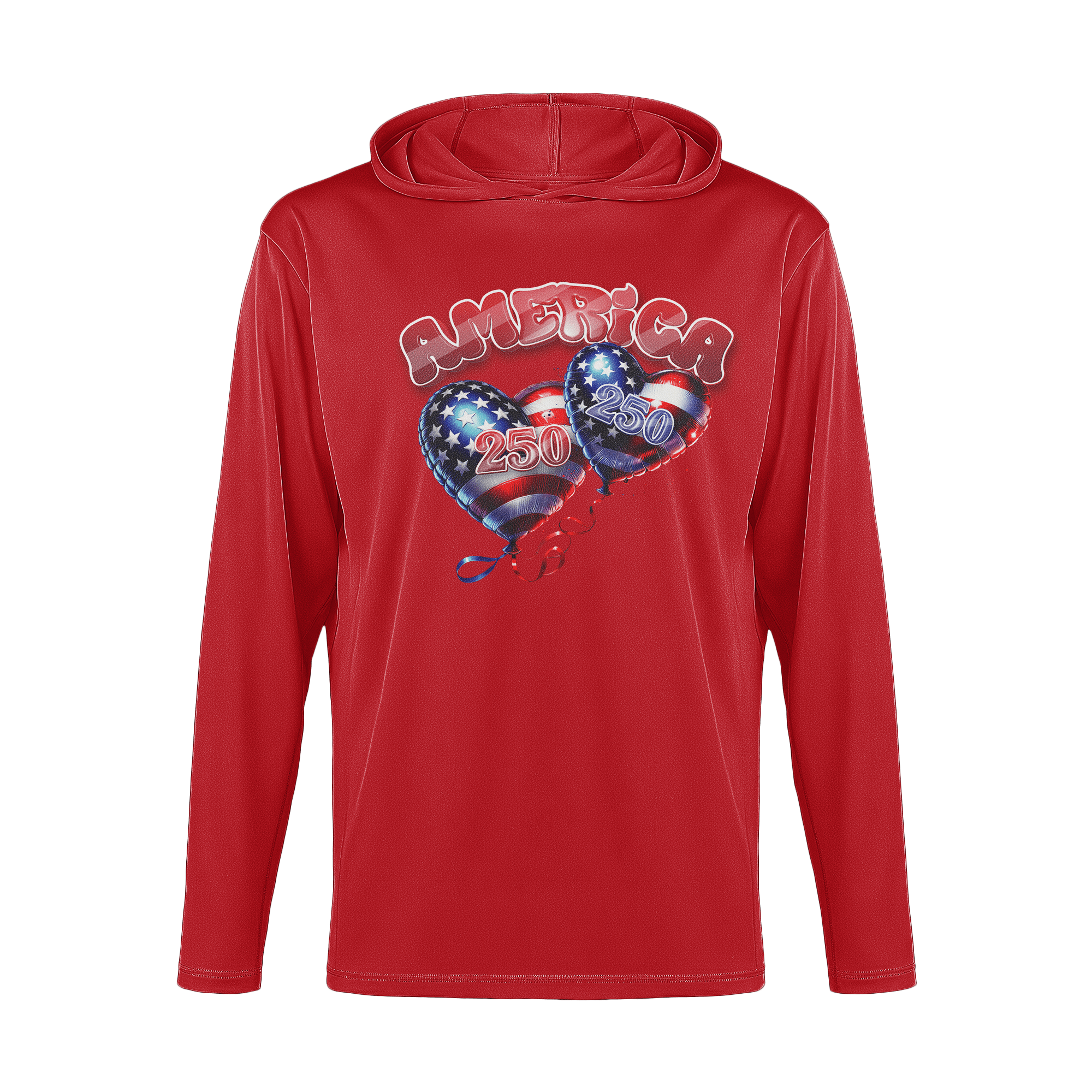 US Celebrates 250 Long Sleeve Hooded Tee - BALLONS - US Celebrates 250