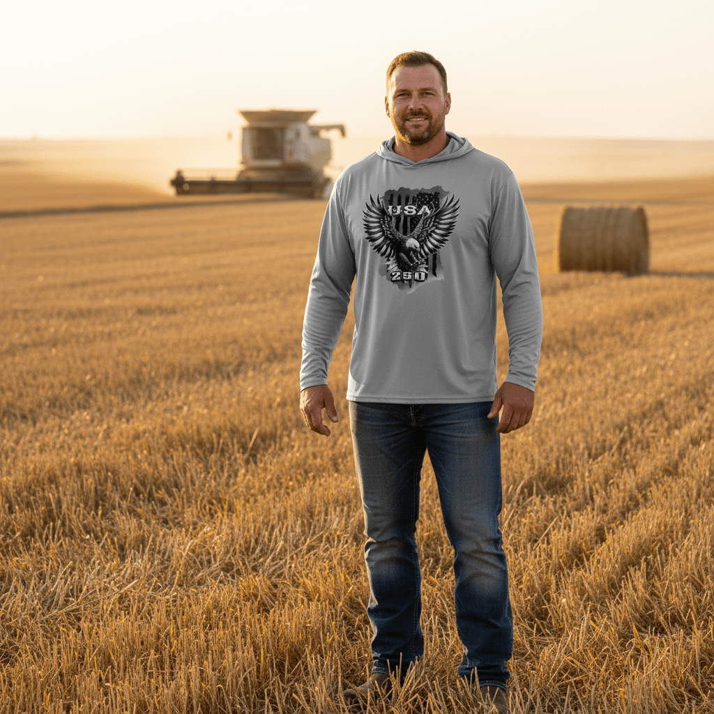 US Celebrates 250 Long Sleeve Hooded Tee - BLK EAGLE - US Celebrates 250