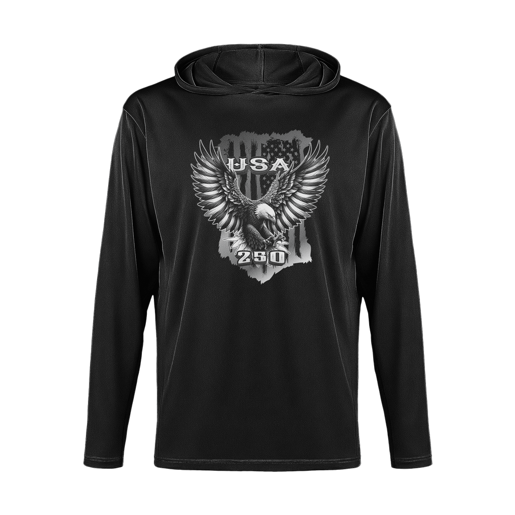 US Celebrates 250 Long Sleeve Hooded Tee - BLK EAGLE - US Celebrates 250
