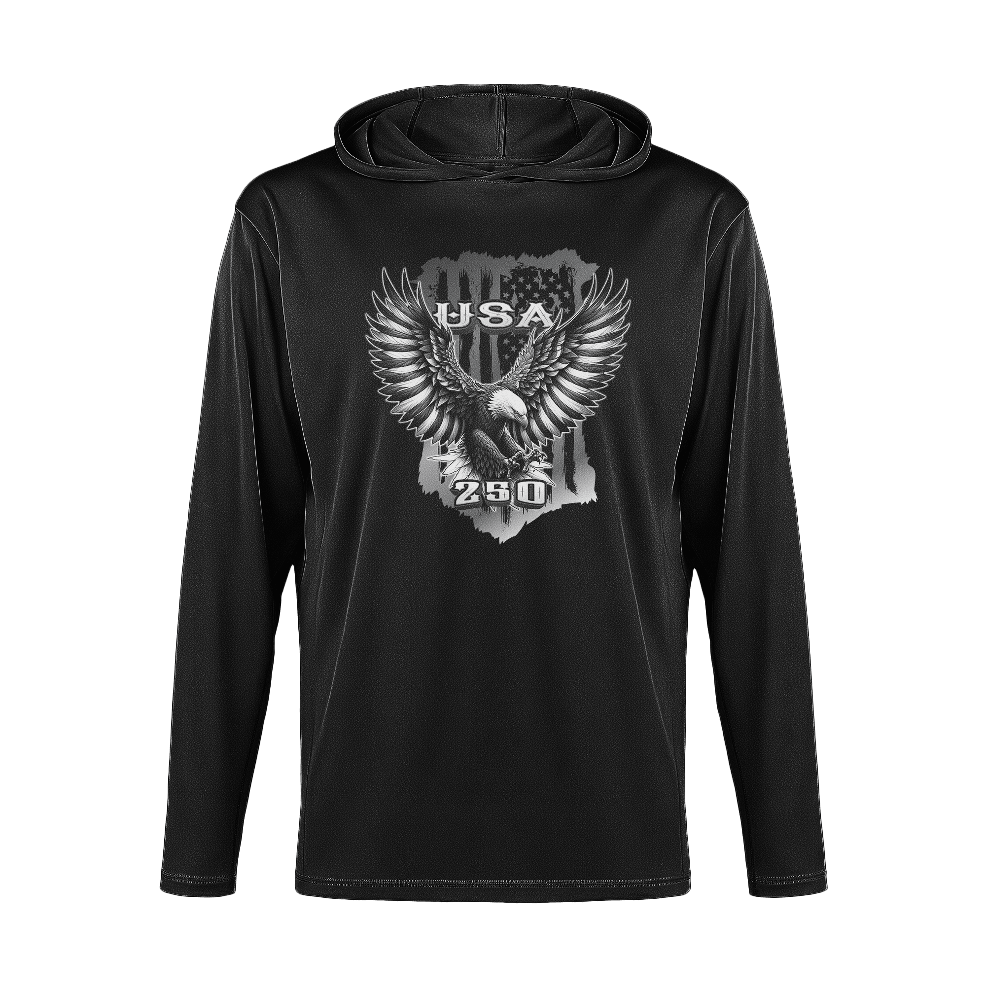 US Celebrates 250 Long Sleeve Hooded Tee - BLK EAGLE - US Celebrates 250