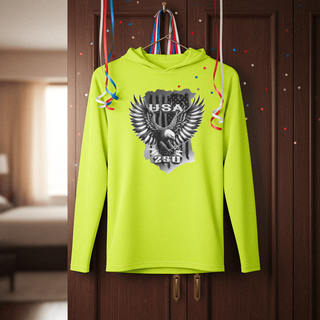 US Celebrates 250 Long Sleeve Hooded Tee - BLK EAGLE - US Celebrates 250