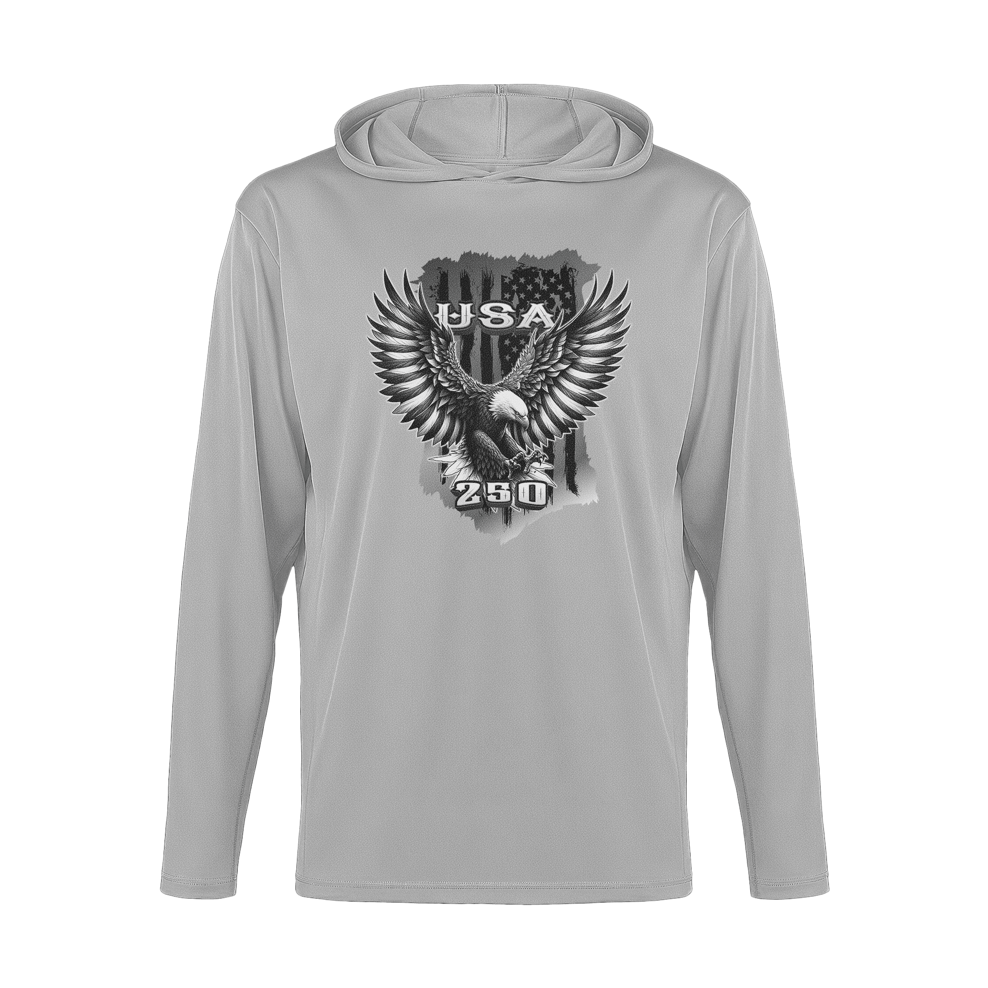 US Celebrates 250 Long Sleeve Hooded Tee - BLK EAGLE - US Celebrates 250