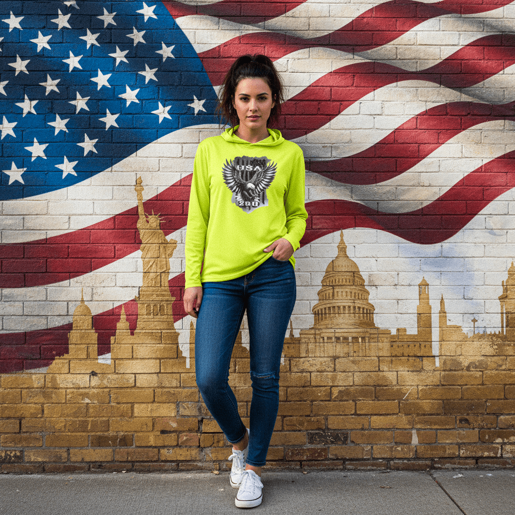 US Celebrates 250 Long Sleeve Hooded Tee - BLK EAGLE - US Celebrates 250