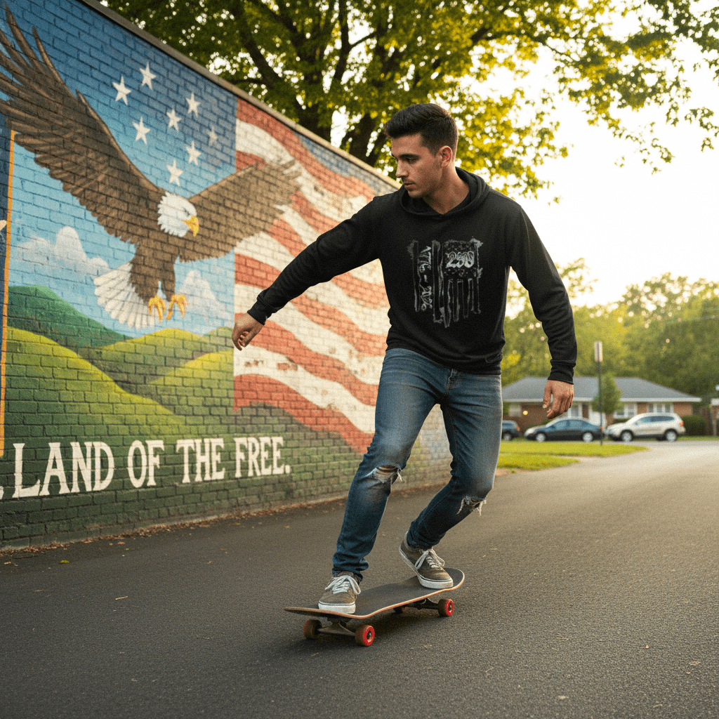 US Celebrates 250 Long Sleeve Hooded Tee - BRUNGE - B - US Celebrates 250