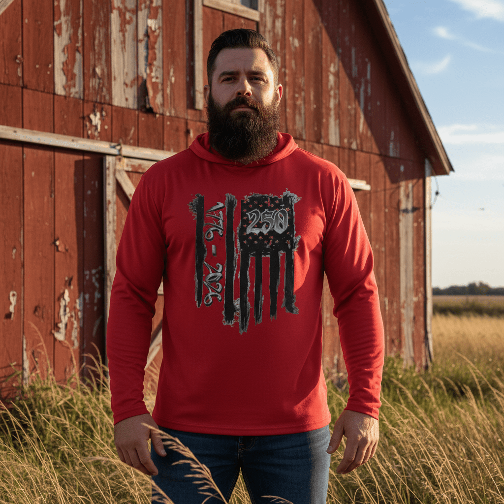 US Celebrates 250 Long Sleeve Hooded Tee - BRUNGE - B - US Celebrates 250