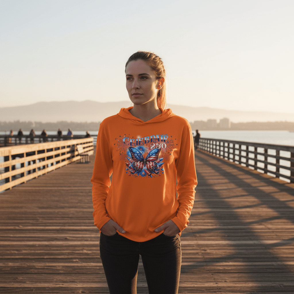 US Celebrates 250 Long Sleeve Hooded Tee - BUTTERFLY - US Celebrates 250