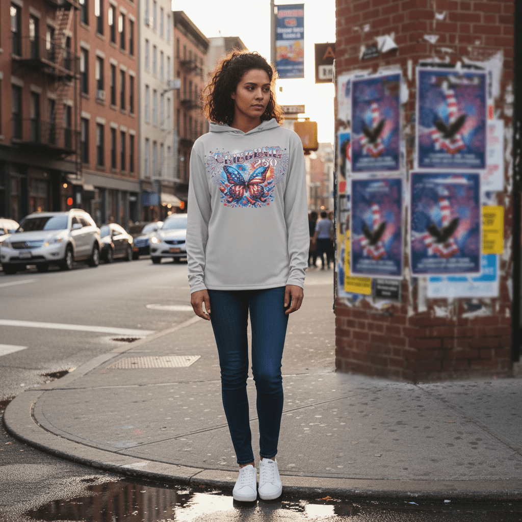 US Celebrates 250 Long Sleeve Hooded Tee - BUTTERFLY - US Celebrates 250