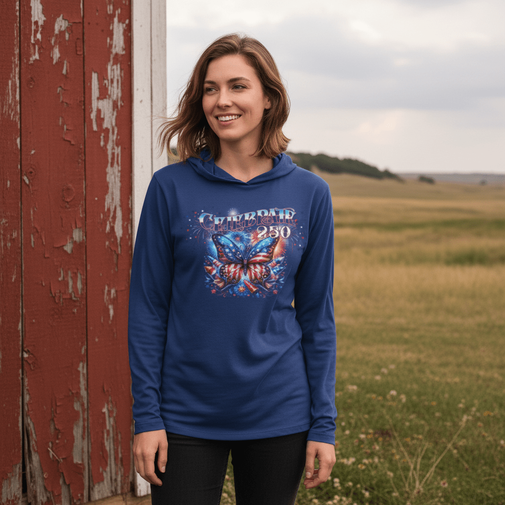 US Celebrates 250 Long Sleeve Hooded Tee - BUTTERFLY - US Celebrates 250