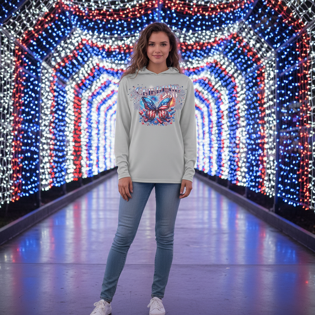 US Celebrates 250 Long Sleeve Hooded Tee - BUTTERFLY - US Celebrates 250