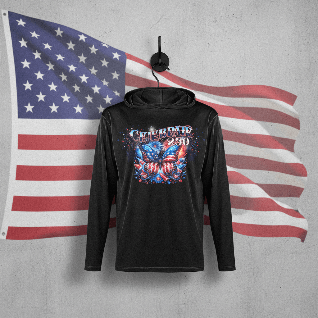 US Celebrates 250 Long Sleeve Hooded Tee - BUTTERFLY - US Celebrates 250