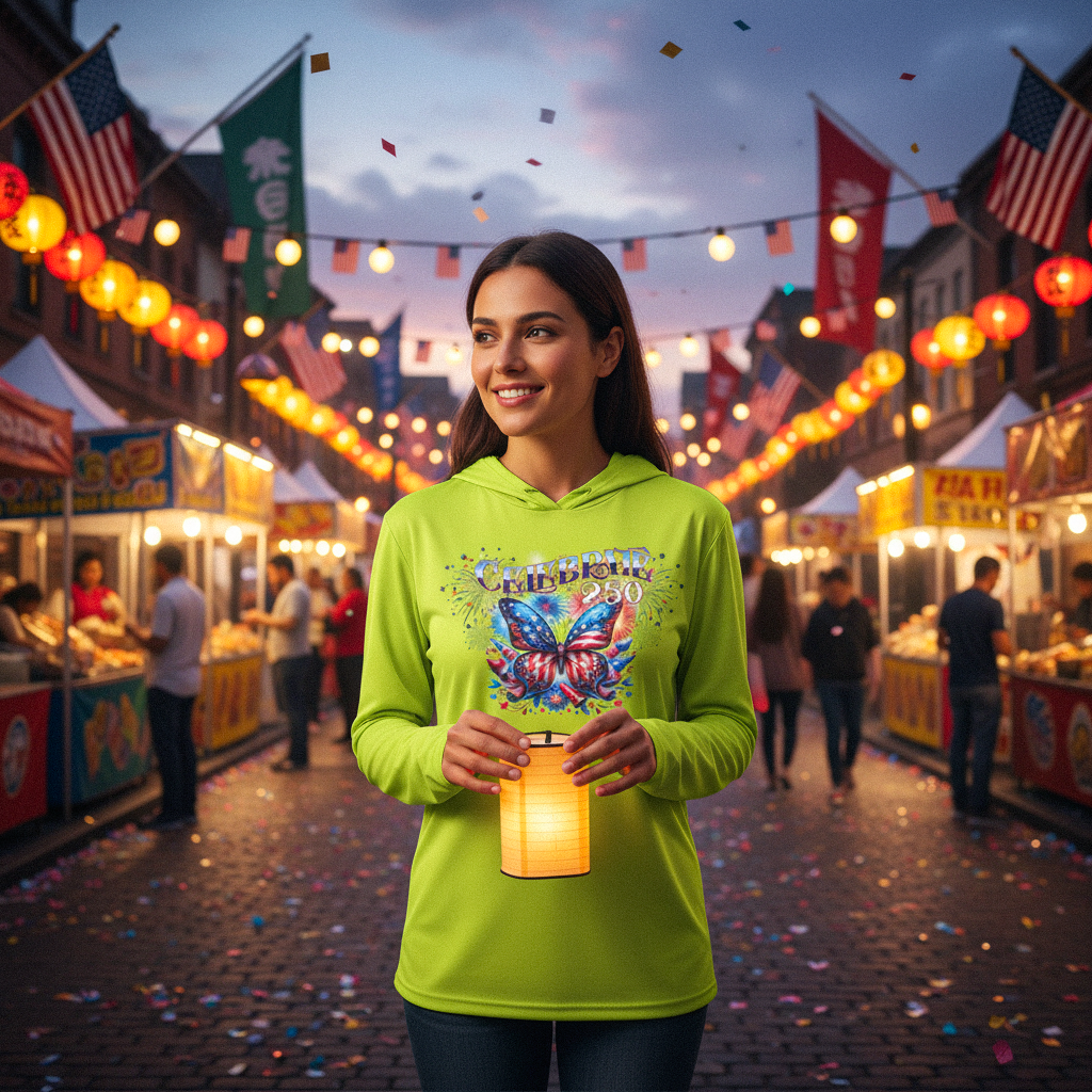 US Celebrates 250 Long Sleeve Hooded Tee - BUTTERFLY - US Celebrates 250