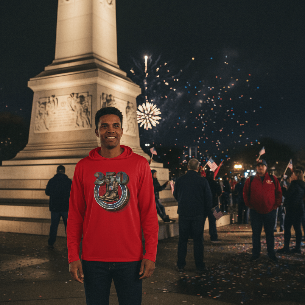 US Celebrates 250 Long Sleeve Hooded Tee - DT_BOOTS - US Celebrates 250