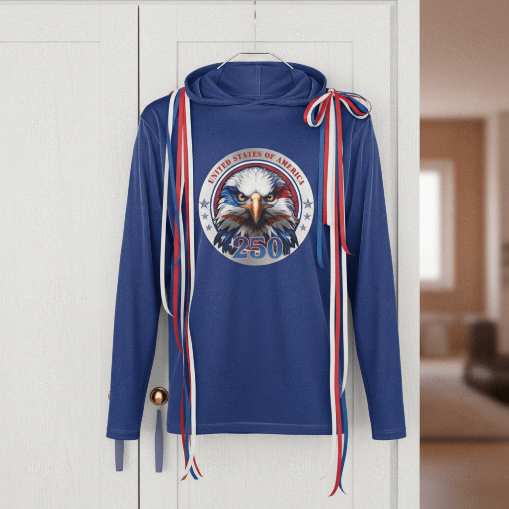 US Celebrates 250 Long Sleeve Hooded Tee - EG CRST - US Celebrates 250
