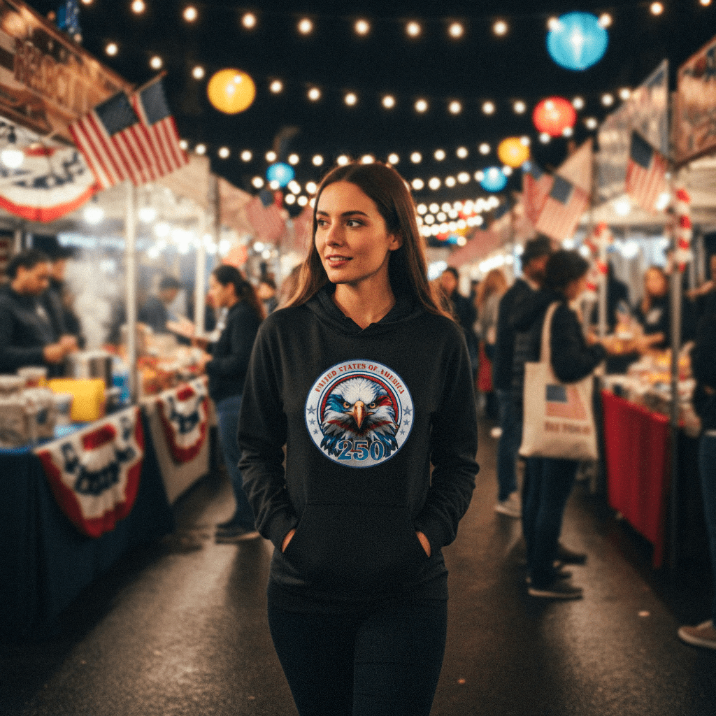 US Celebrates 250 Long Sleeve Hooded Tee - EG CRST - US Celebrates 250