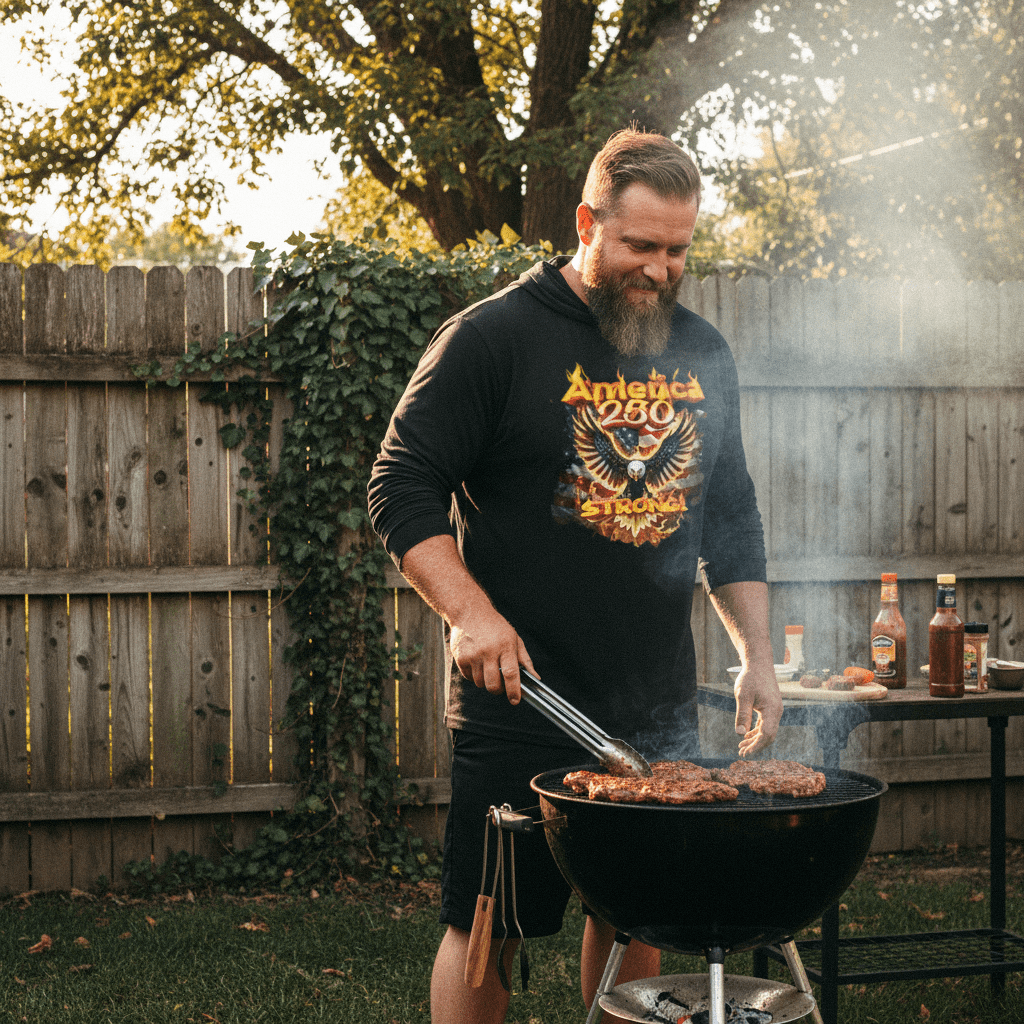 US Celebrates 250 Long Sleeve Hooded Tee - EG FR - US Celebrates 250