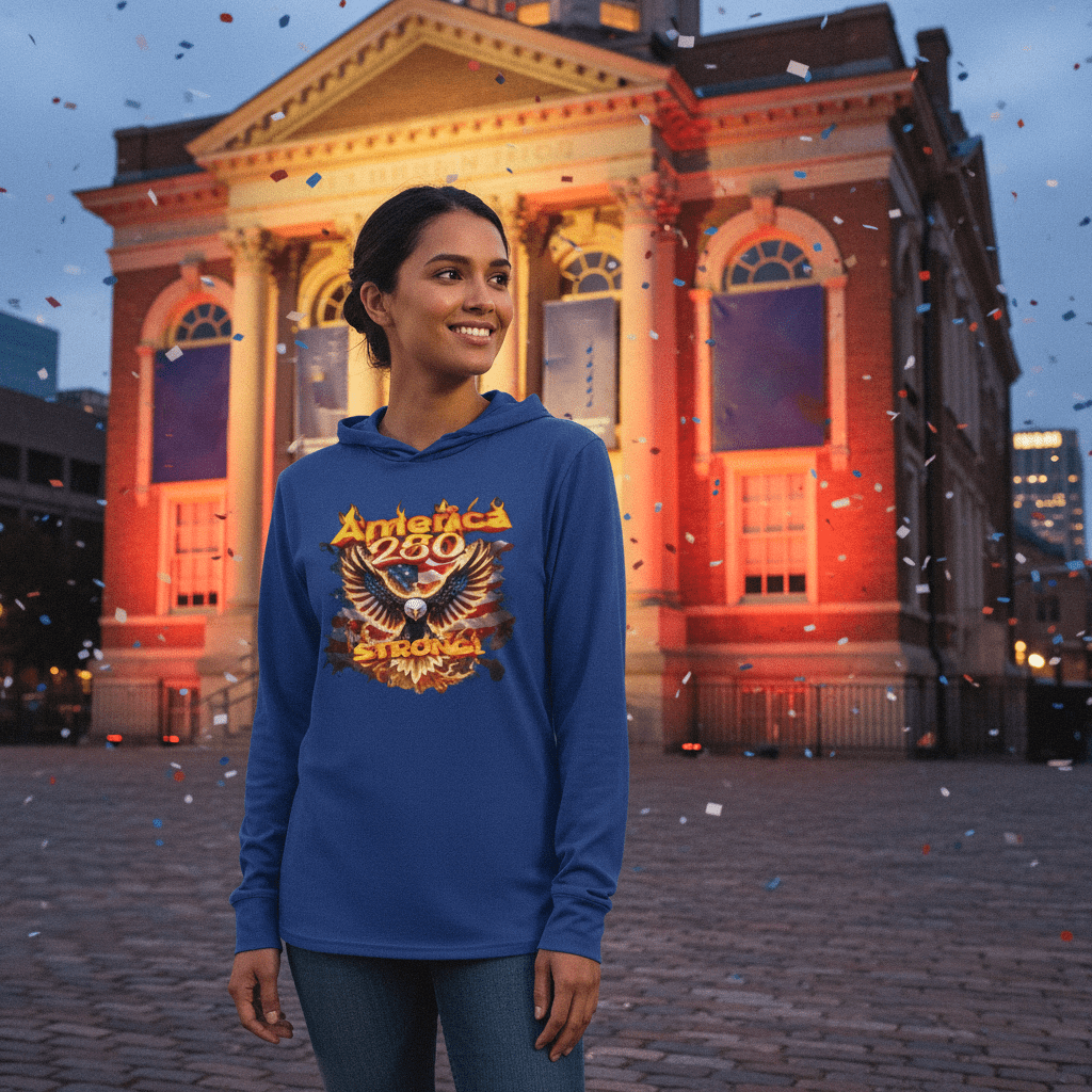 US Celebrates 250 Long Sleeve Hooded Tee - EG FR - US Celebrates 250