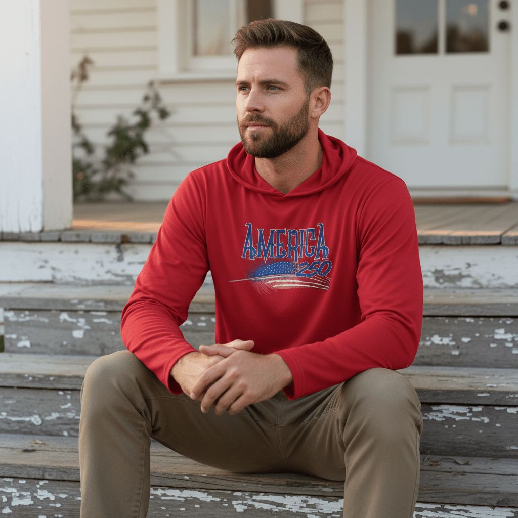 US Celebrates 250 Long Sleeve Hooded Tee - FEATHER - US Celebrates 250