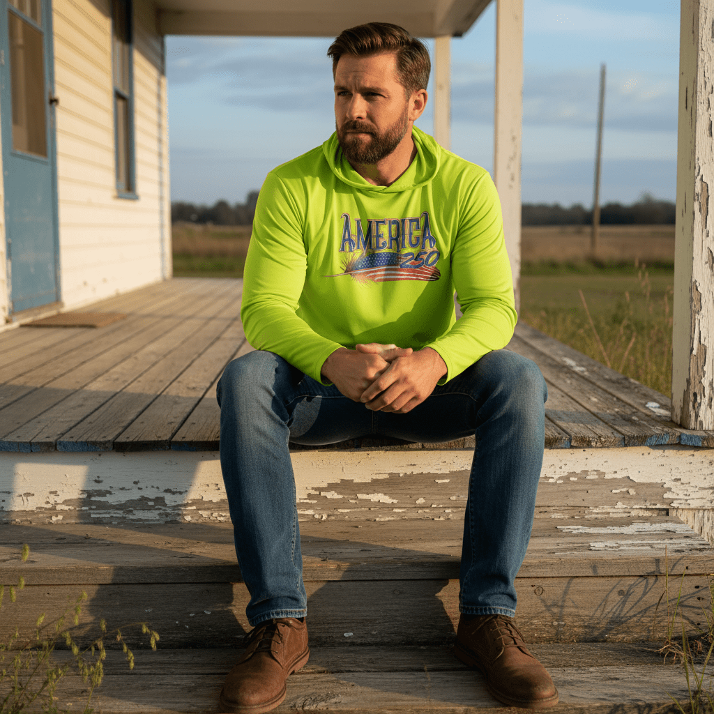 US Celebrates 250 Long Sleeve Hooded Tee - FEATHER - US Celebrates 250