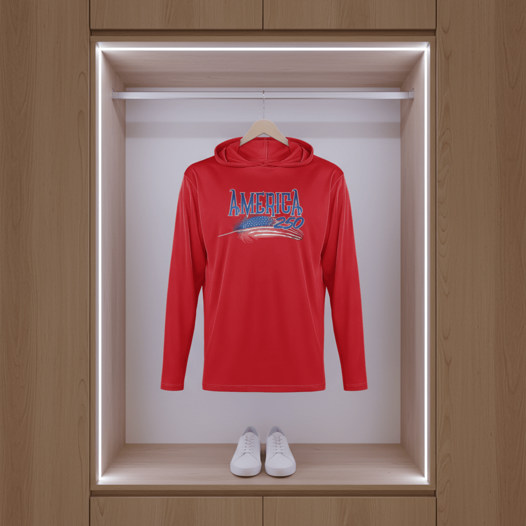 US Celebrates 250 Long Sleeve Hooded Tee - FEATHER - US Celebrates 250