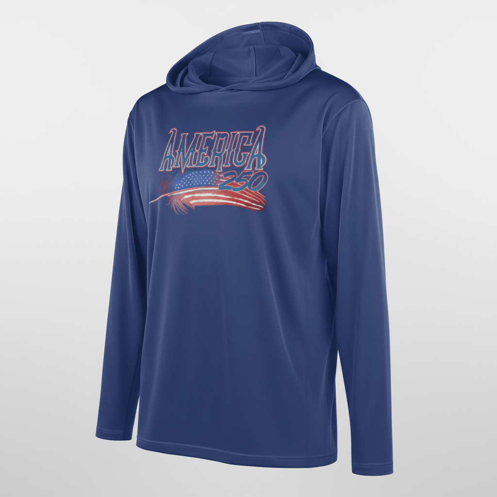 US Celebrates 250 Long Sleeve Hooded Tee - FEATHER - US Celebrates 250