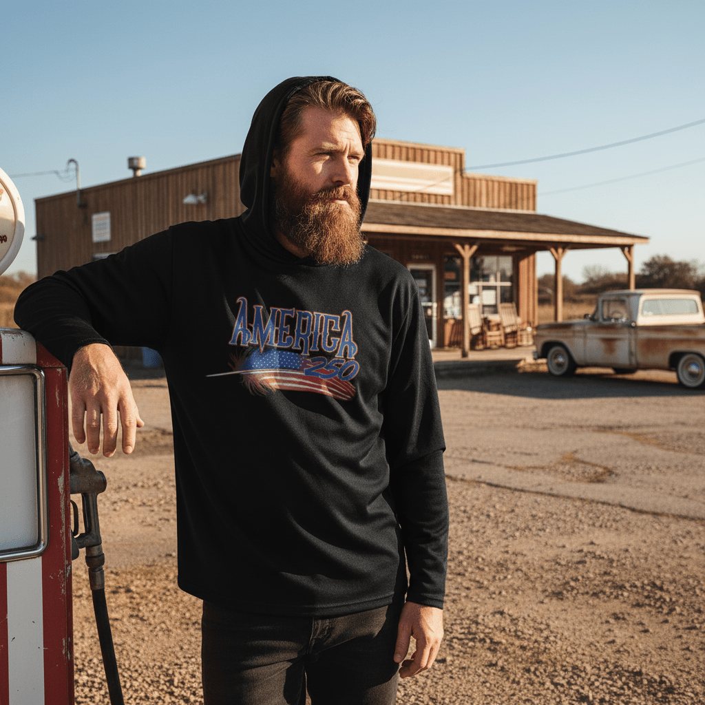 US Celebrates 250 Long Sleeve Hooded Tee - FEATHER - US Celebrates 250