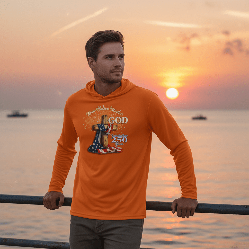 US Celebrates 250 Long Sleeve Hooded Tee - GOD - N - CTY - US Celebrates 250