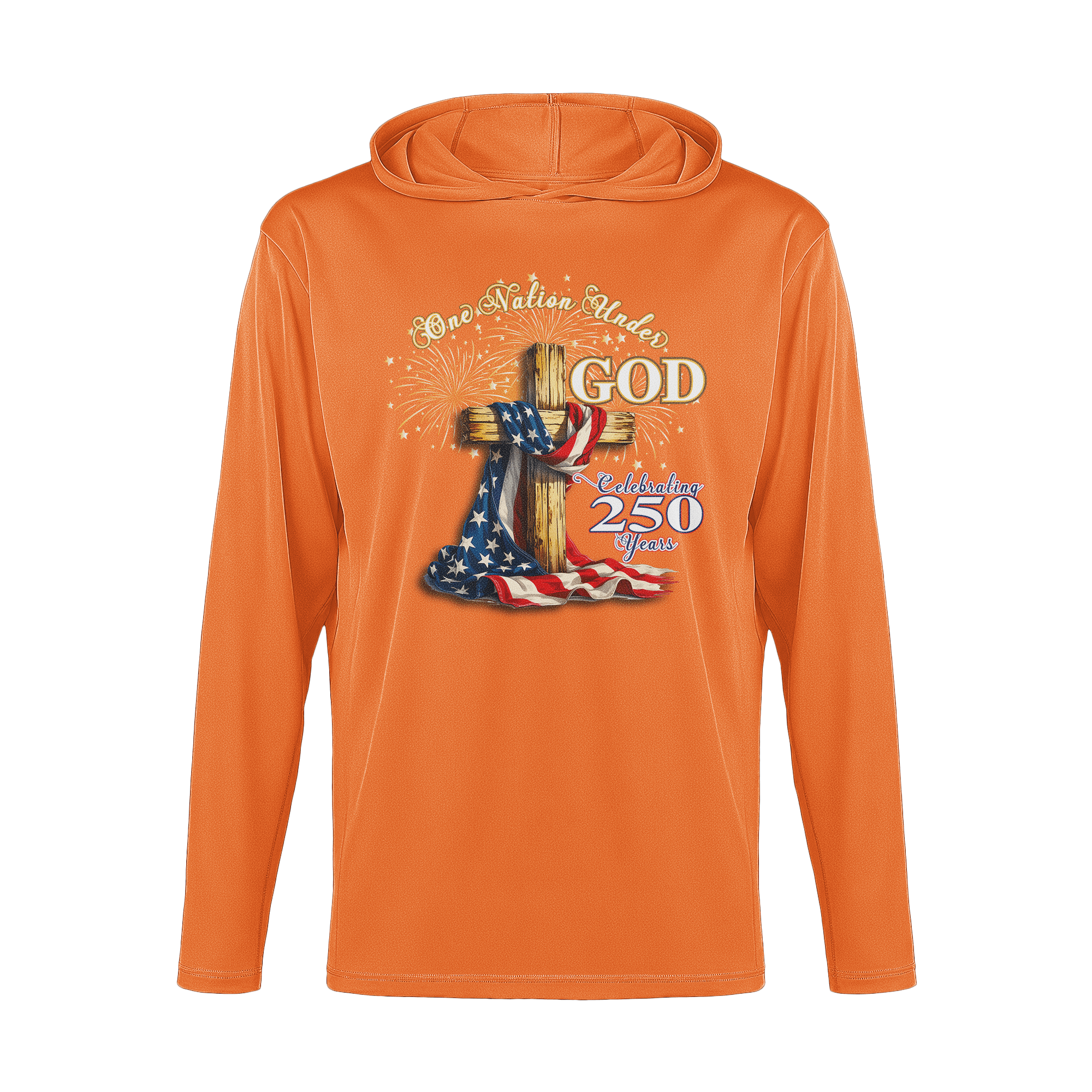 US Celebrates 250 Long Sleeve Hooded Tee - GOD - N - CTY - US Celebrates 250